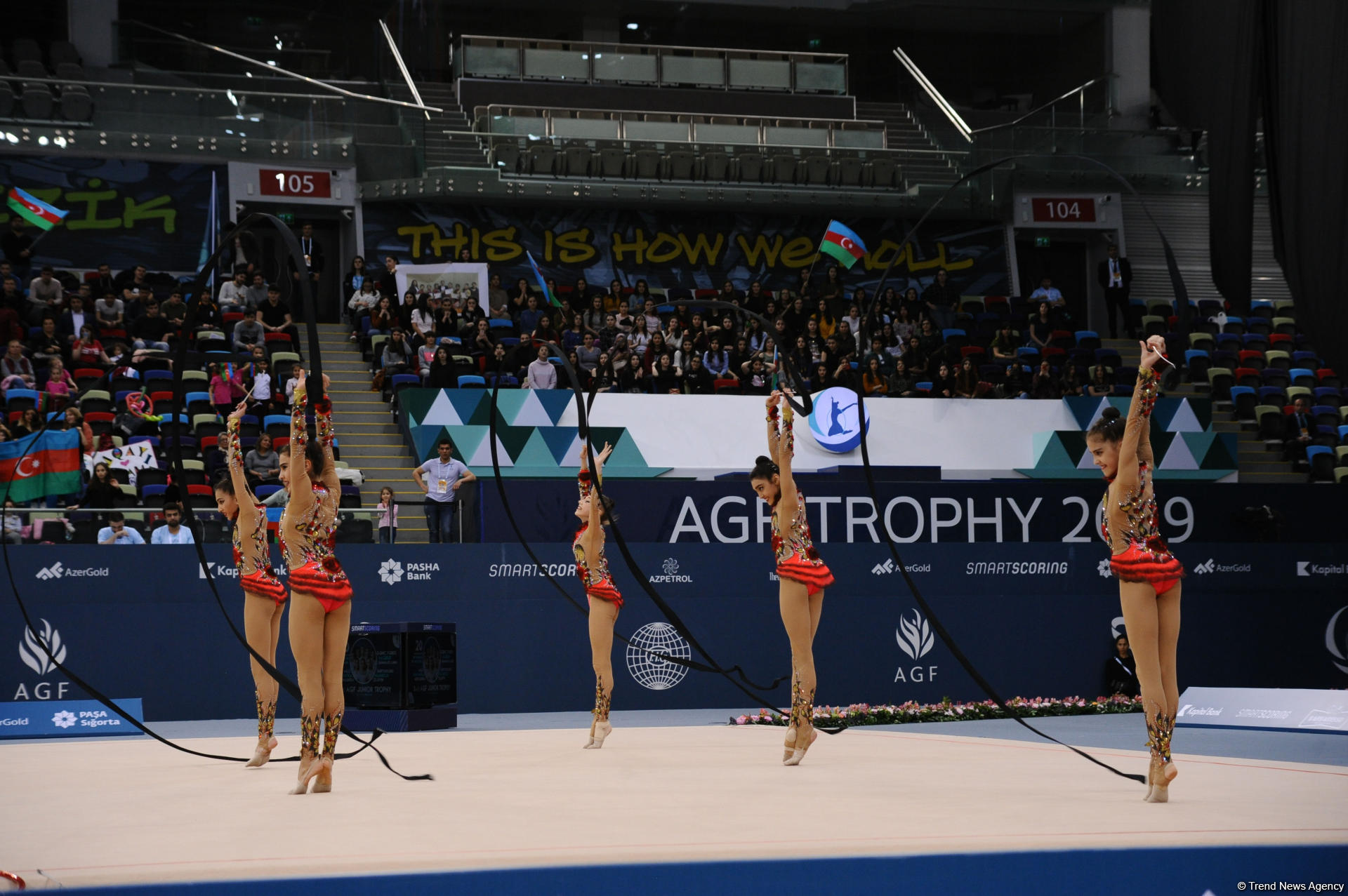 Команда Азербайджана завоевала «золото» Международного турнира AGF Junior Trophy в групповых упражнениях с пятью обручами