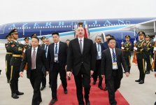 President Ilham Aliyev arrives in China for working visit (PHOTO)