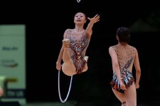 В Национальной арене гимнастики прошли подиумные тренировки участников Кубка мира по художественной гимнастике (ФОТОРЕПОРТАЖ)