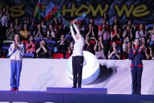 В Баку прошла церемония награждения призеров индивидуальных финалов Кубка мира по художественной гимнастике (ФОТО)