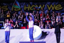 В Баку прошла церемония награждения призеров индивидуальных финалов Кубка мира по художественной гимнастике (ФОТО)