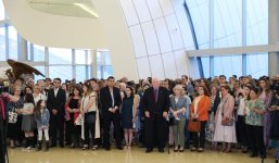Вице-президент Фонда Гейдара Алиева Лейла Алиева приняла участие в церемонии открытия выставки всемирно известного художника Зураба Церетели (ФОТО)