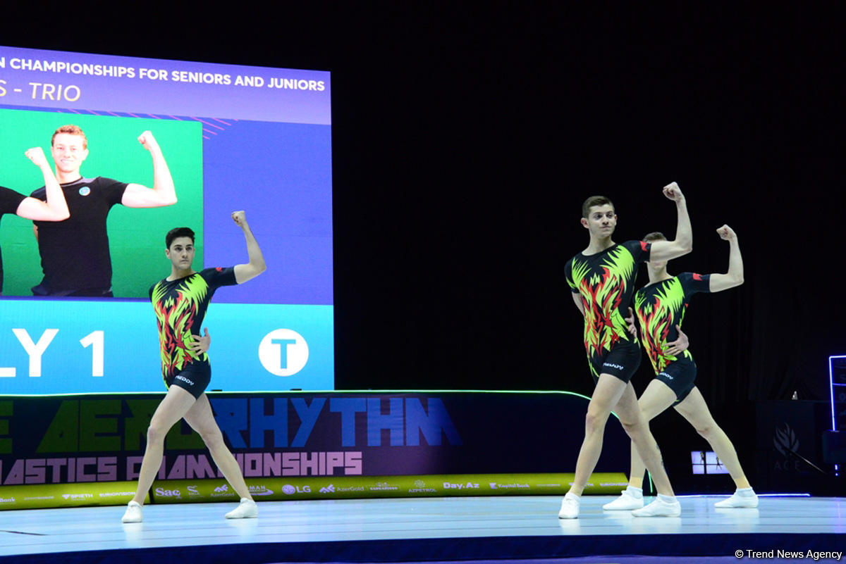 Продолжаются соревнования в рамках второго дня Чемпионата Европы по аэробной гимнастике в Баку (ФОТО)