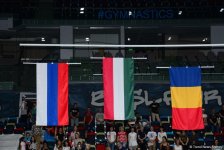 Winners among senior trios, senior groups and seniors in aerobic dance awarded within European Aerobic Gymnastics Championships in Baku (PHOTO)