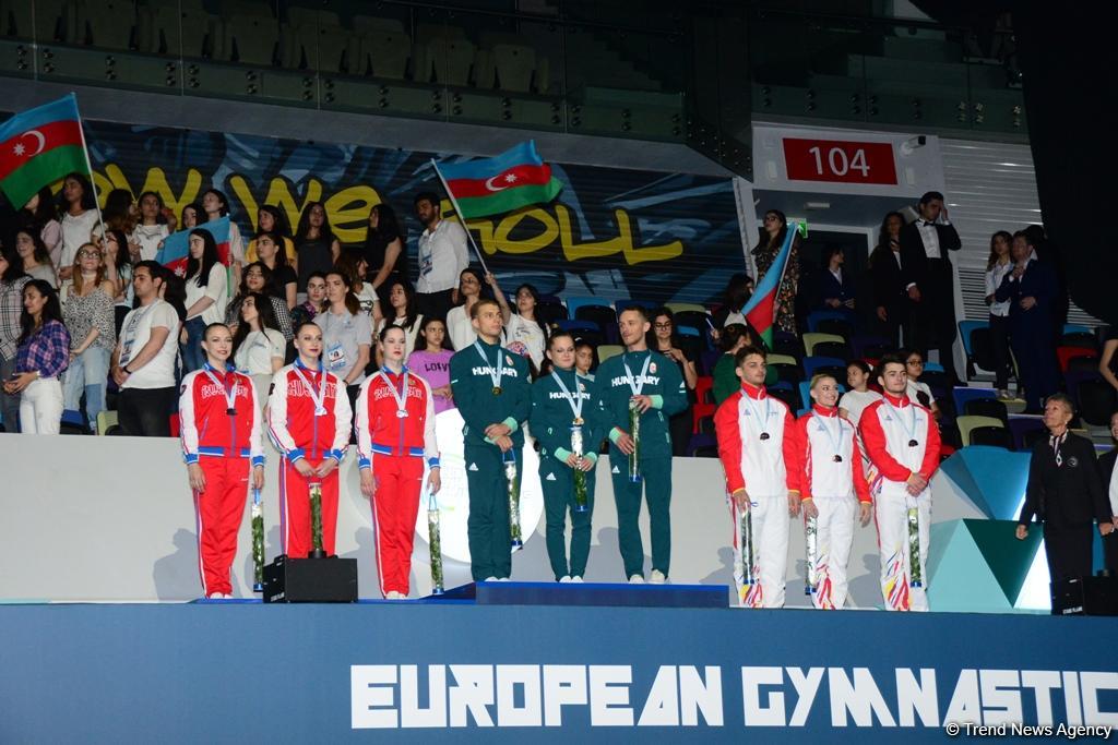 Winners among senior trios, senior groups and seniors in aerobic dance awarded within European Aerobic Gymnastics Championships in Baku (PHOTO)