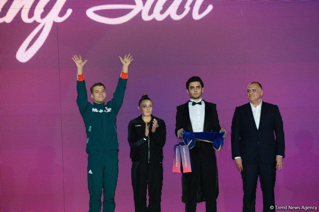 Winners among senior trios, senior groups and seniors in aerobic dance awarded within European Aerobic Gymnastics Championships in Baku (PHOTO)