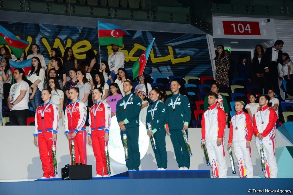 Winners among senior trios, senior groups and seniors in aerobic dance awarded within European Aerobic Gymnastics Championships in Baku (PHOTO)