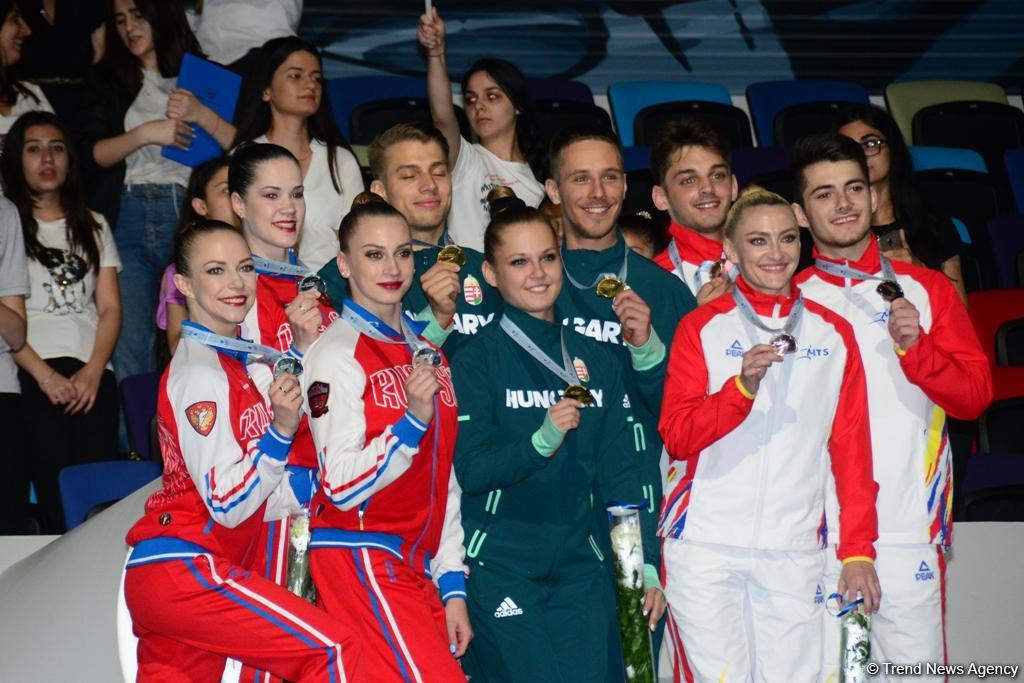 Winners among senior trios, senior groups and seniors in aerobic dance awarded within European Aerobic Gymnastics Championships in Baku (PHOTO)