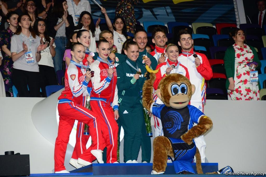 Winners among senior trios, senior groups and seniors in aerobic dance awarded within European Aerobic Gymnastics Championships in Baku (PHOTO)