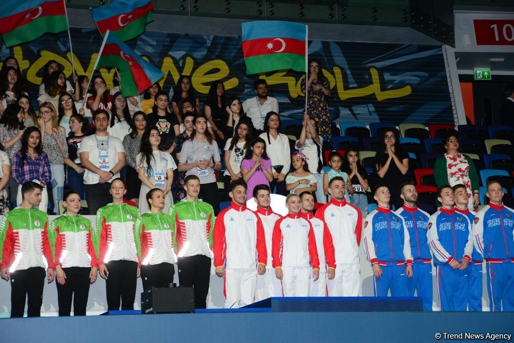 Winners among senior trios, senior groups and seniors in aerobic dance awarded within European Aerobic Gymnastics Championships in Baku (PHOTO)