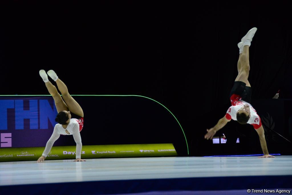 Лучшие моменты финальных соревнований 11-го Чемпионата Европы по аэробной гимнастике в Баку (ФОТО)