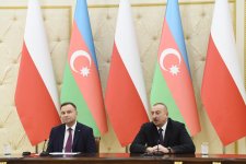 Президенты Азербайджана и Польши выступили с заявлениями для печати (ФОТО)