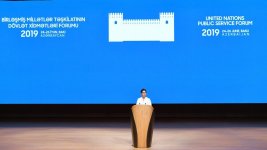 Первый вице-президент Мехрибан Алиева приняла участие в церемонии открытия Форума госуслуг ООН (ФОТО)
