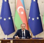 Президент Ильхам Алиев и глава Совета ЕС выступили с заявлениями для печати (ФОТО)