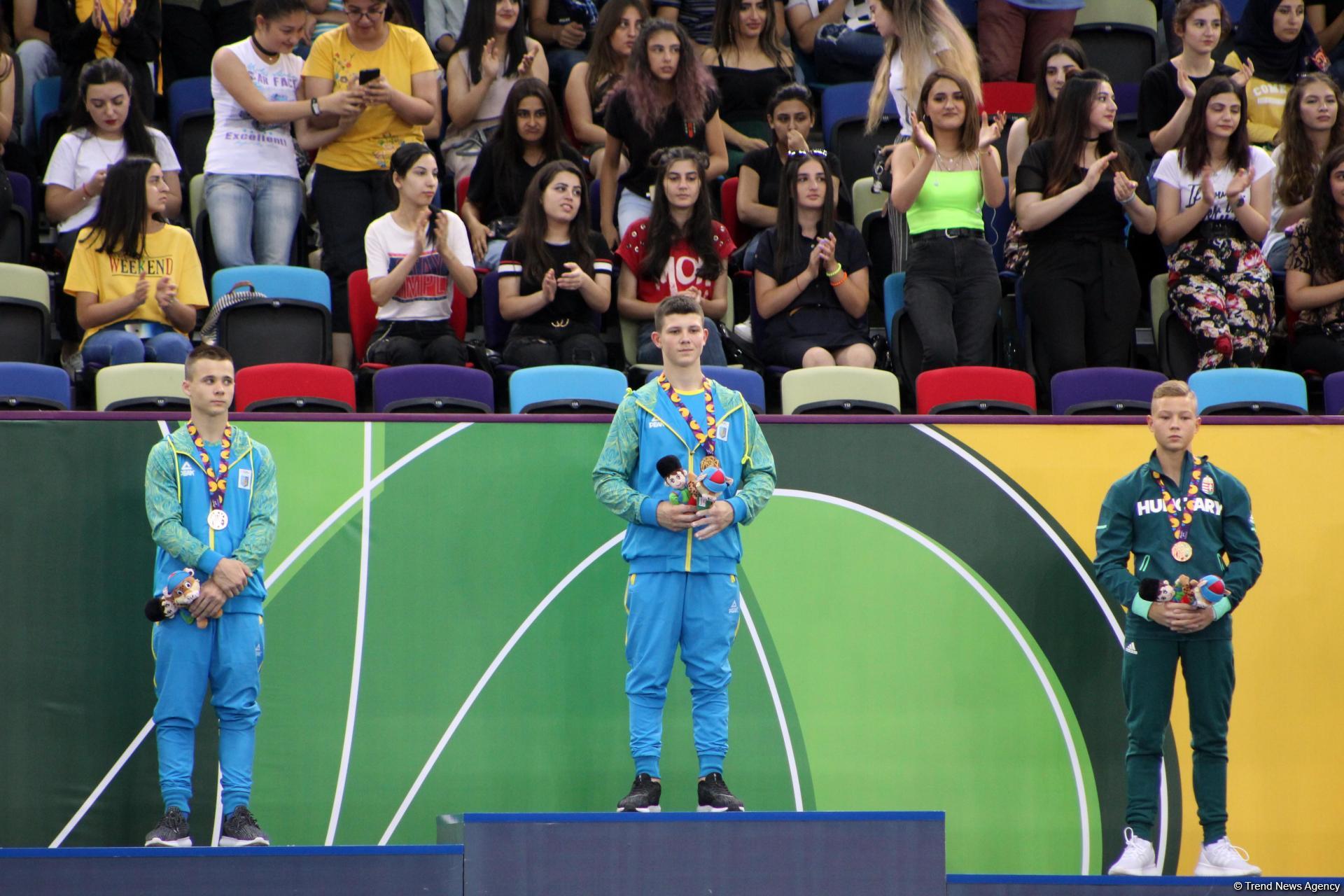 EYOF Baku 2019: Церемония награждения победителей и призеров соревнований в упражнениях на параллельных брусьях и в вольных упражнениях (ФОТО)