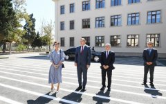 Первый вице-президент Мехрибан Алиева ознакомилась с условиями в школе № 113 в поселке Кюрдаханы, созданными после реконструкции (ФОТО)