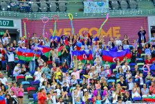 В Национальной арене гимнастики продолжаются соревнования команд в групповых упражнениях в рамках Чемпионата мира в Баку (ФОТО)