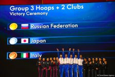 В Баку прошла церемония награждения победителей и призеров Чемпионата мира в групповых упражнениях (ФОТО)