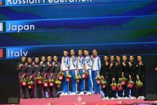 В Баку прошла церемония награждения победителей и призеров Чемпионата мира в групповых упражнениях (ФОТО)