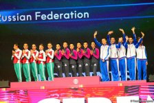 В Баку прошла церемония награждения победителей и призеров Чемпионата мира в групповых упражнениях (ФОТО)