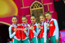 В Баку прошла церемония награждения победителей и призеров Чемпионата мира в групповых упражнениях (ФОТО)