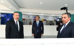 Президент Ильхам Алиев принял участие в открытии Центра обслуживания «Шебеке» в Агдашском районном телекоммуникационном узле (ФОТО)