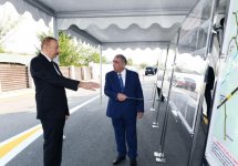 Президент Ильхам Алиев принял участие в открытии автодороги в Габале (ФОТО)