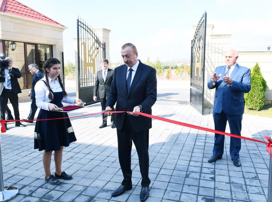 Президент Ильхам Алиев принял участие в открытии Габалинского филиала ОАО «Азерхалча» (ФОТО)