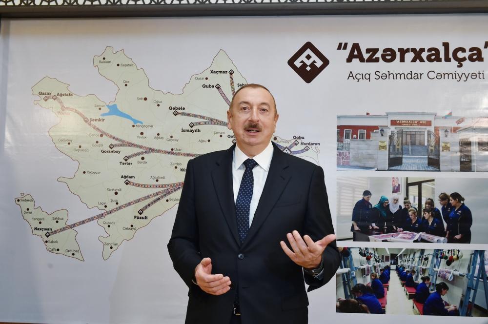 Президент Ильхам Алиев принял участие в открытии Габалинского филиала ОАО «Азерхалча» (ФОТО)