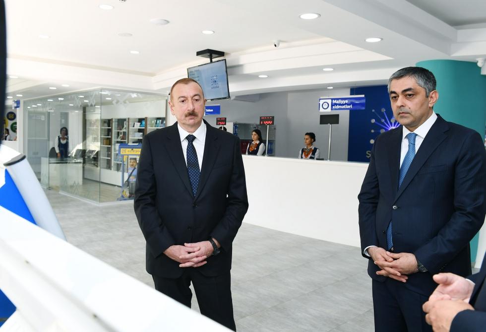 Президент Ильхам Алиев принял участие в открытии Центра обслуживания «Шебеке» в Агдашском районном телекоммуникационном узле (ФОТО)