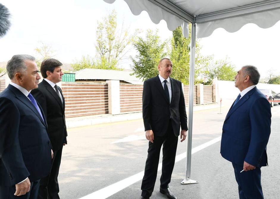 Президент Ильхам Алиев принял участие в открытии автодороги в Габале (ФОТО)