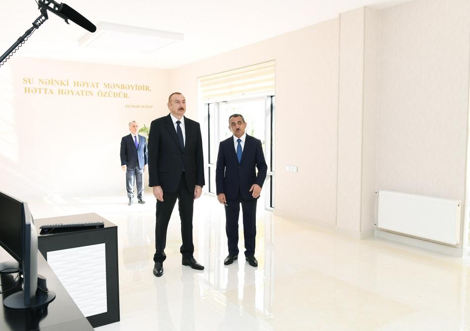 President Ilham Aliyev attends ceremony to launch water supply, sewage systems in Gabala (PHOTO)