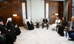 Президент Ильхам Алиев и Первая леди Мехрибан Алиева встретились с Патриархом Московским и всея Руси Кириллом (ФОТО) (версия 2)