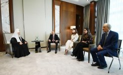 Президент Ильхам Алиев и Первая леди Мехрибан Алиева встретились с Патриархом Московским и всея Руси Кириллом (ФОТО) (версия 2)