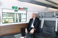 Президент Ильхам Алиев принял участие в открытии железнодорожной станции "Пиршаги" (ФОТО) (версия 3)
