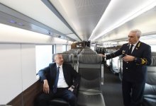 Президент Ильхам Алиев принял участие в открытии железнодорожной станции "Пиршаги" (ФОТО) (версия 3)