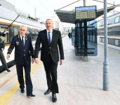 Президент Ильхам Алиев принял участие в открытии железнодорожной станции "Пиршаги" (ФОТО) (версия 3)