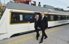 Президент Ильхам Алиев принял участие в открытии железнодорожной станции "Пиршаги" (ФОТО) (версия 3)