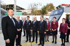 Президент Ильхам Алиев принял участие в открытии железнодорожной станции "Пиршаги" (ФОТО) (версия 3)