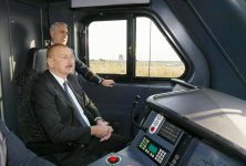 Президент Ильхам Алиев принял участие в открытии железнодорожной станции "Пиршаги" (ФОТО) (версия 3)