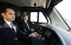 Президент Ильхам Алиев принял участие в открытии железнодорожной станции "Пиршаги" (ФОТО) (версия 3)