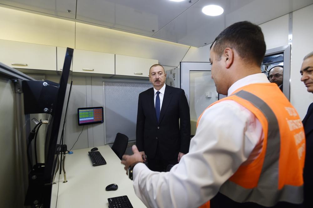 Президент Ильхам Алиев принял участие в открытии железнодорожной станции "Пиршаги" (ФОТО) (версия 3)
