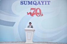 Президент Ильхам Алиев принял участие в мероприятии, посвященном 70-летию Сумгайыта (ФОТО) (версия 2)