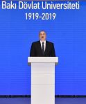 Президент Ильхам Алиев принял участие в церемонии, проходившей по случаю 100-летнего юбилея Бакинского государственного университета (ФОТО)