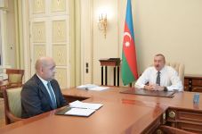 Президент Ильхам Алиев принял Исрафила Мамедова  в связи с назначением на новую должность (ФОТО)