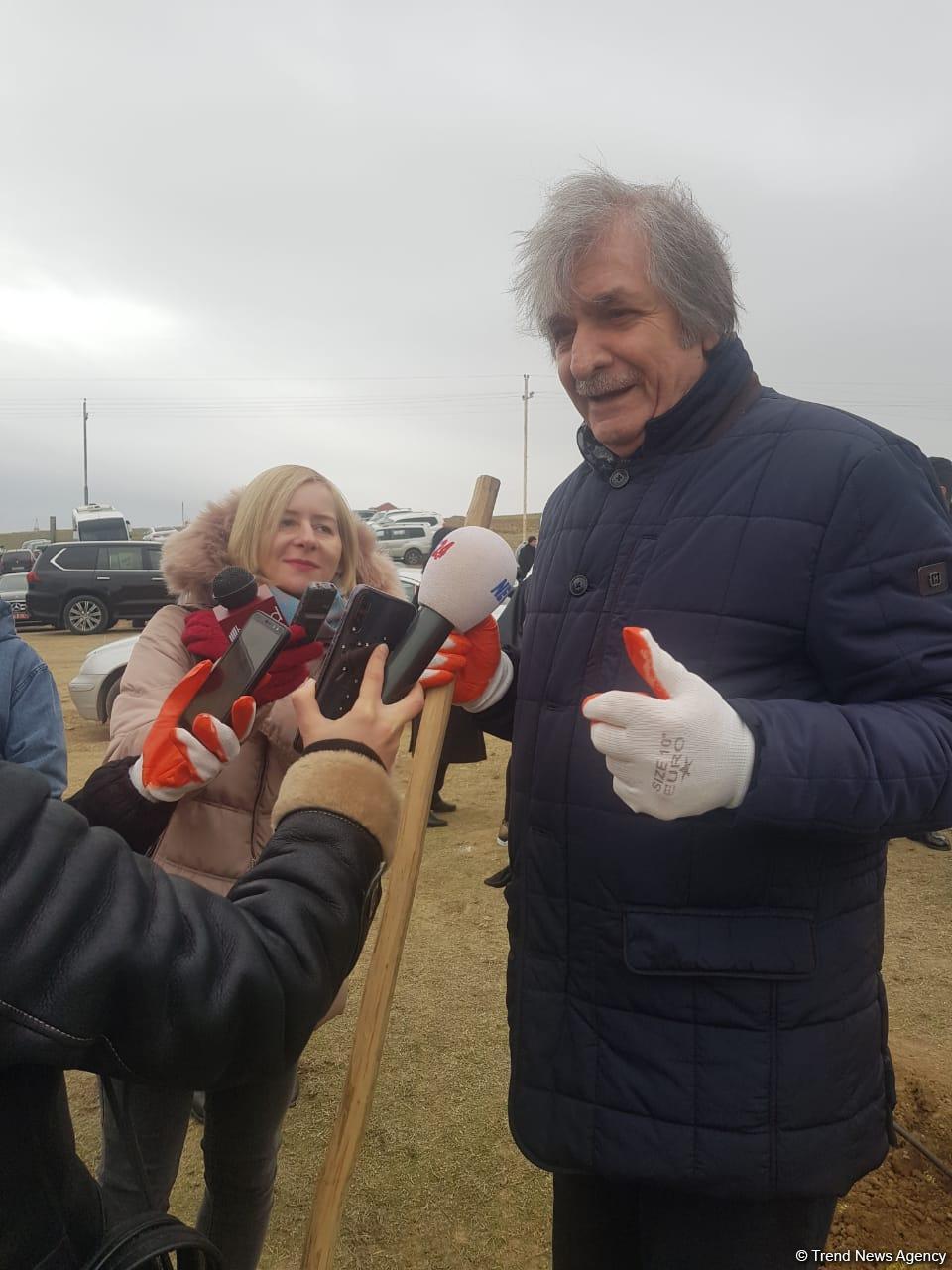 Председатель Союза художников: Сажать деревья по случаю юбилея Насими — вдвойне почетное дело (ФОТО)