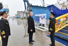 Президент Ильхам Алиев принял участие в сдаче в эксплуатацию первого танкера, построенного на Бакинском судостроительном заводе (ФОТО)