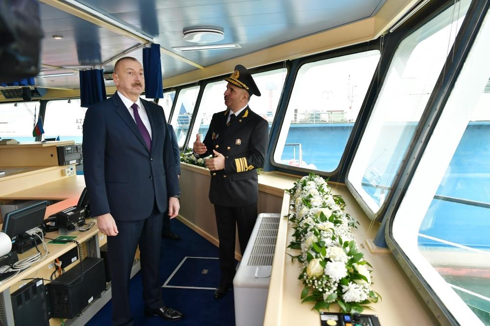 Президент Ильхам Алиев принял участие в сдаче в эксплуатацию первого танкера, построенного на Бакинском судостроительном заводе (ФОТО)