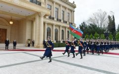 Состоялась церемония официальной встречи Президента Украины Владимира Зеленского в Баку  (ФОТО)