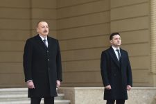 Состоялась церемония официальной встречи Президента Украины Владимира Зеленского в Баку  (ФОТО)